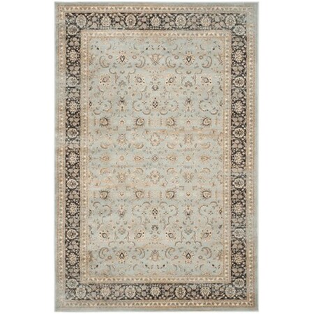 Safavieh Vintage Power Loomed Round Rug- Light Blue - Black- 6 ft. 7 in. x 6 ft. 7 in. VTG571H-7R